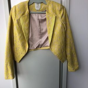 Anthropologie cropped lace blazer.